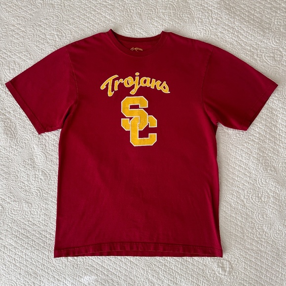 USC Trojans Graphic Logo T-Shirt Tee Vintage Large Authentic Apparel - Picture 1 of 7